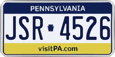 PA license plate JSR4526
