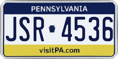 PA license plate JSR4536