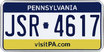 PA license plate JSR4617