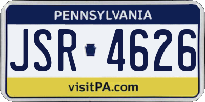 PA license plate JSR4626