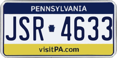 PA license plate JSR4633