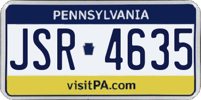 PA license plate JSR4635