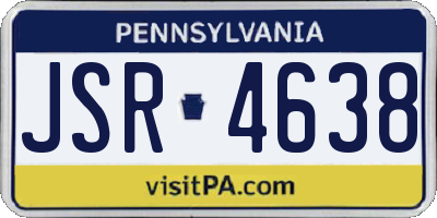 PA license plate JSR4638