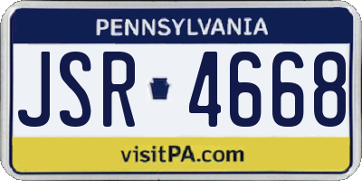 PA license plate JSR4668