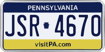 PA license plate JSR4670