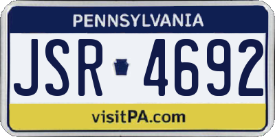 PA license plate JSR4692