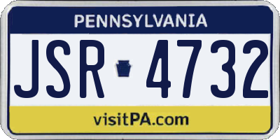 PA license plate JSR4732