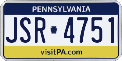 PA license plate JSR4751