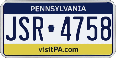 PA license plate JSR4758