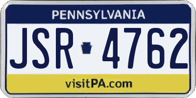 PA license plate JSR4762