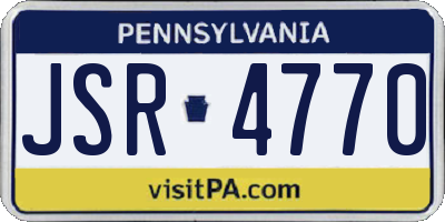PA license plate JSR4770
