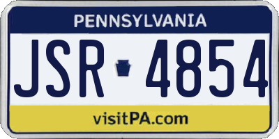 PA license plate JSR4854