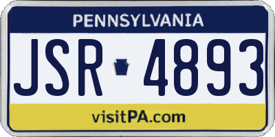 PA license plate JSR4893