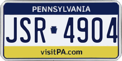 PA license plate JSR4904