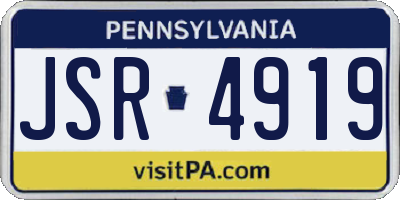 PA license plate JSR4919