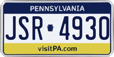 PA license plate JSR4930