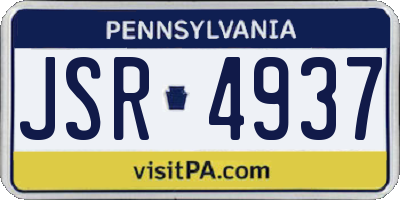 PA license plate JSR4937