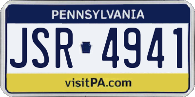 PA license plate JSR4941