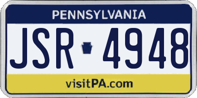 PA license plate JSR4948