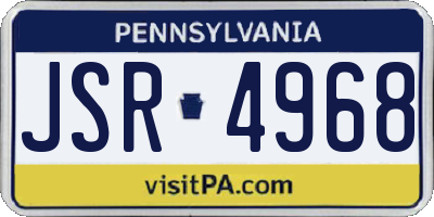 PA license plate JSR4968