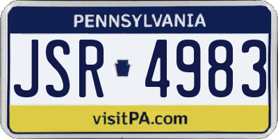 PA license plate JSR4983
