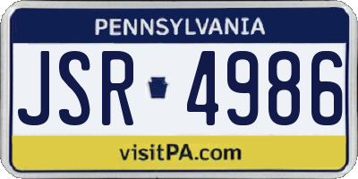 PA license plate JSR4986