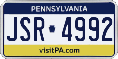 PA license plate JSR4992