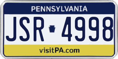 PA license plate JSR4998