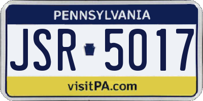 PA license plate JSR5017