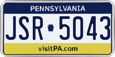 PA license plate JSR5043