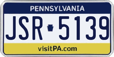 PA license plate JSR5139