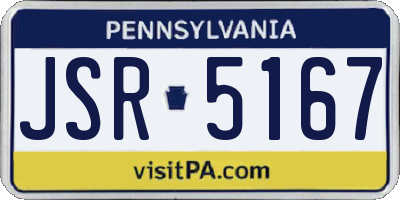 PA license plate JSR5167