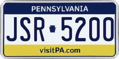 PA license plate JSR5200