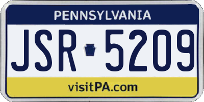 PA license plate JSR5209