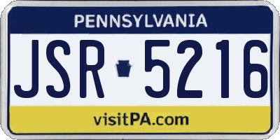 PA license plate JSR5216