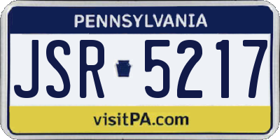 PA license plate JSR5217