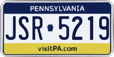 PA license plate JSR5219