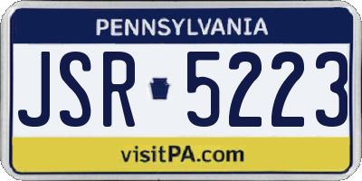 PA license plate JSR5223