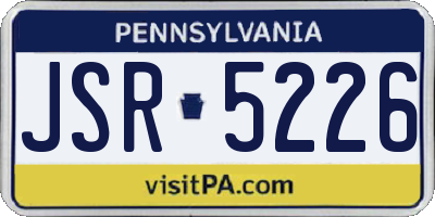 PA license plate JSR5226