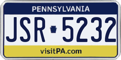 PA license plate JSR5232