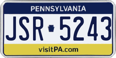 PA license plate JSR5243