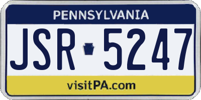PA license plate JSR5247
