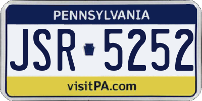 PA license plate JSR5252