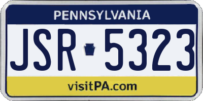 PA license plate JSR5323