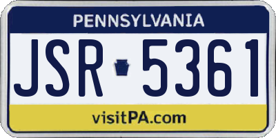 PA license plate JSR5361