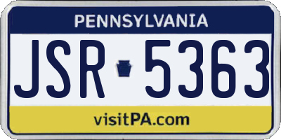 PA license plate JSR5363