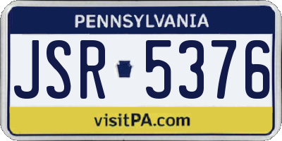PA license plate JSR5376