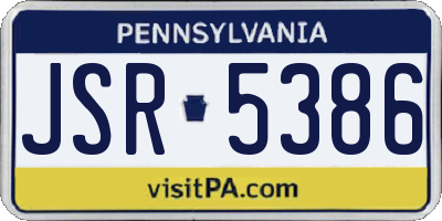PA license plate JSR5386