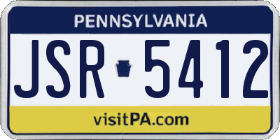 PA license plate JSR5412