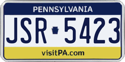 PA license plate JSR5423